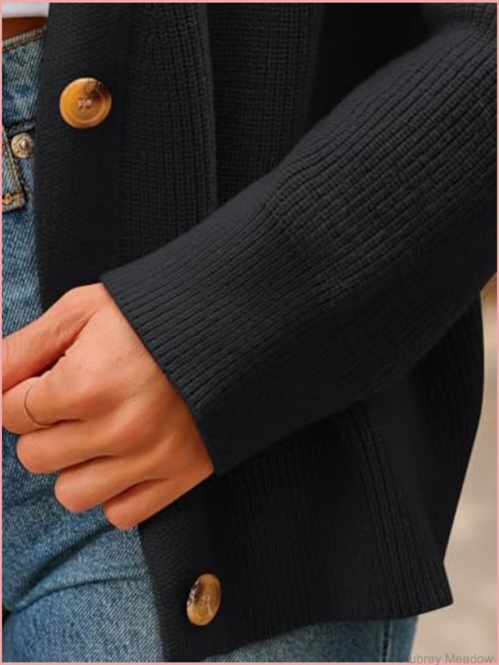 Oversized Lightweight Cardigan Open Front V-Neck Button Down Cozy Knit Sweater - Picture 5 of 6